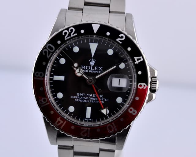 Rolex GMT Master II SS Red / Black Coke Bezel W Series (1995)