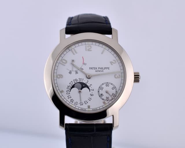Patek Philippe Power Reserve Moonphase White Dial 18K White Gold 36MM