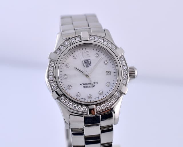 TAG Heuer Aquaracer 2000 Ladies SS/SS Silver Diamond Dial Diamond Bezel 27MM