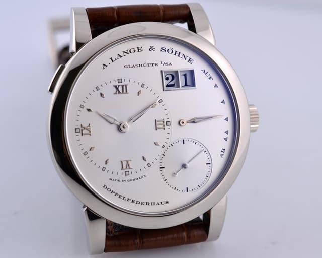 A. Lange and Sohne Lange 1 18K White Gold Silver Dial 38.5MM