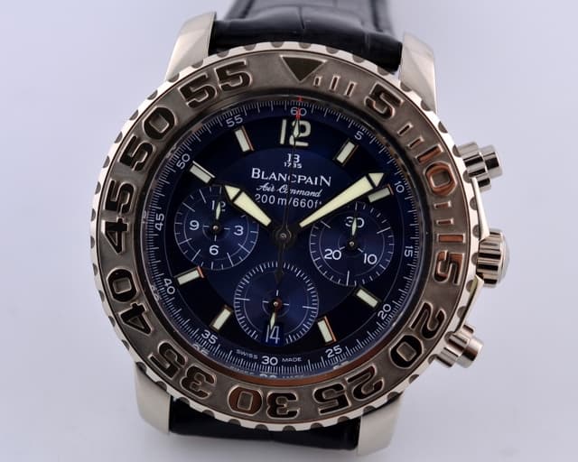 Blancpain Fifty Fathoms Air Command Flyback Blue Dial 18k White Gold 40MM