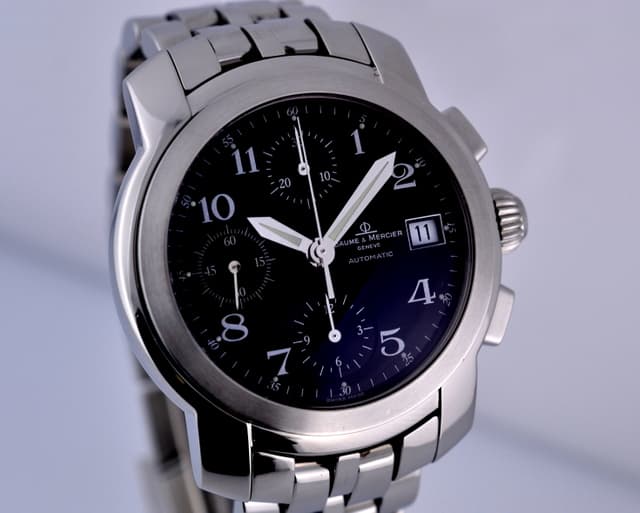 Baume & Mercier Capeland Chronograph Automatic SS/SS Black Dial 38.5MM