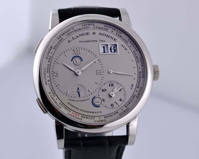 A. Lange and Sohne Lange 1 TimeZone Platinum Silver Dial 41.9MM