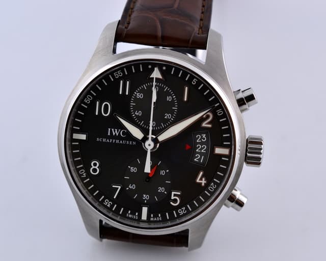 IWC Pilot Spitfire Chronograph SS Grey Dial 43MM