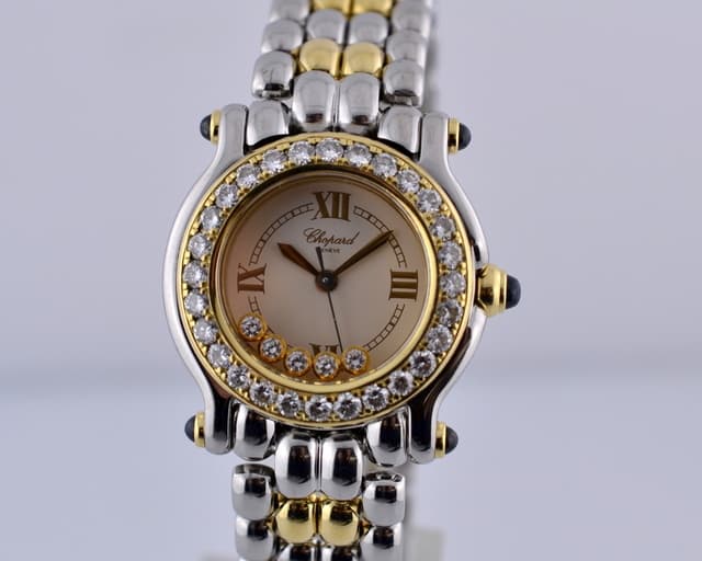 Chopard Happy Sport Round Mini 18K / SS 5 Diamonds 