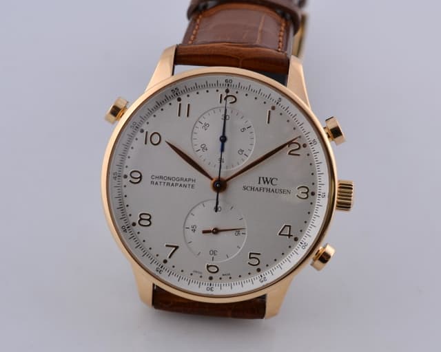 IWC Portuguese Chronograph Rattapante Manual Wind 18K Rose Gold 41MM
