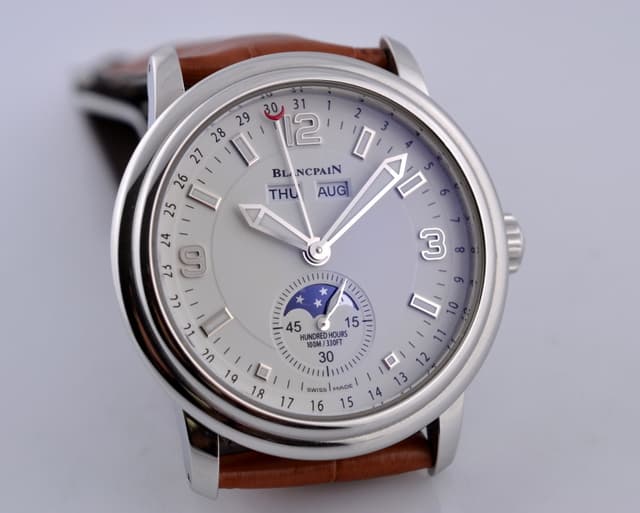 Blancpain Leman Complete Calendar Moon SS White Dial 40MM