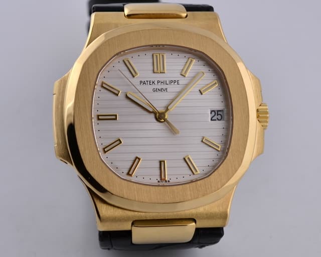 Patek Philippe Nautilus 18K Yellow Gold / Alligator White Dial 43MM