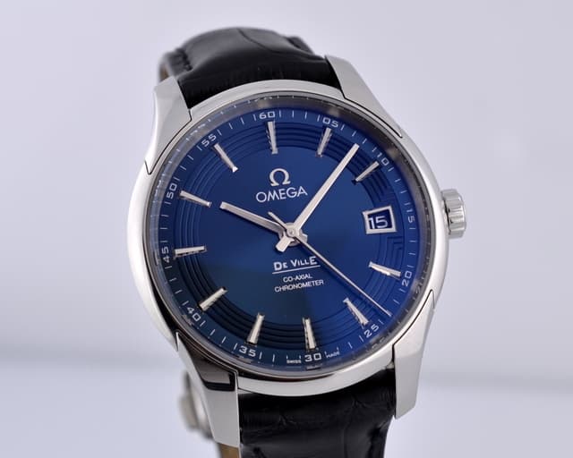 Omega De Ville Co-Axial Hour Vision Blue Dial SS / Alligator 41MM