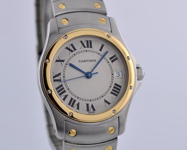 Cartier Santos Ronde SS / 18K Automatic White Roman Dial 35MM
