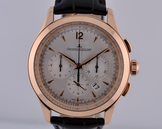 Jaeger LeCoultre Master Chronograph 18K Rose Gold Silver Dial 40MM