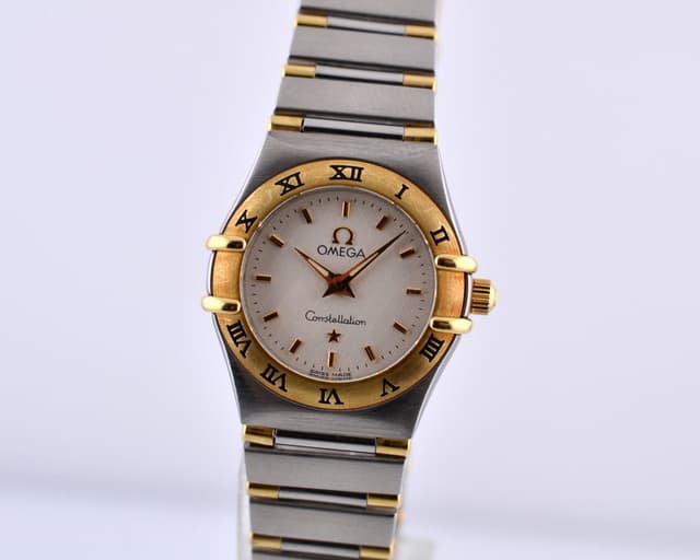 Omega Ladies Constellation Mini Quartz 18K / SS White Dial 