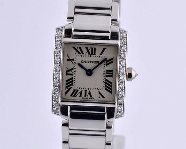 Cartier Tank Francaise 18K WG /WG Diamonds Quartz 
