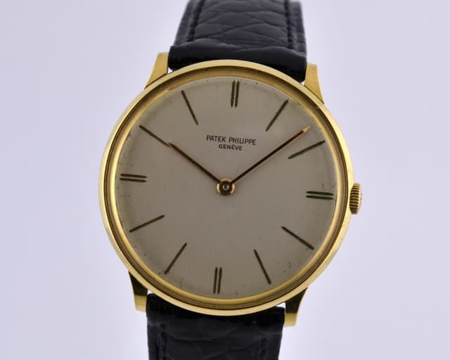 Patek Philippe 18K YG Manual Wind Silver Circa 1960 