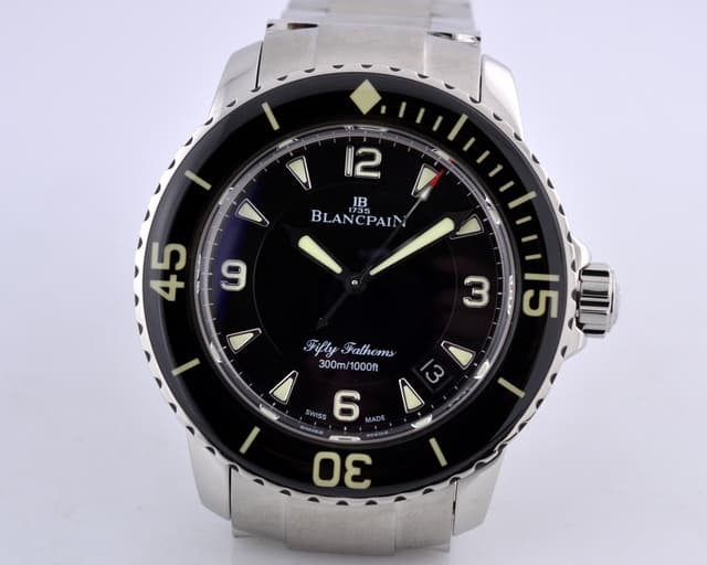 Blancpain Fifty 50 Fathoms Black Dial SS 45MM