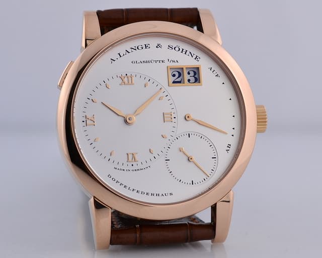 A. Lange and Sohne Lange 1 18K Rose Gold Silver Dial