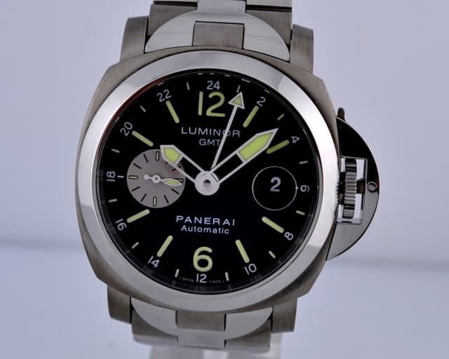 Panerai Luminor GMT Titanium & Steel Bracelet Black Dial K Series (2008) 44MM
