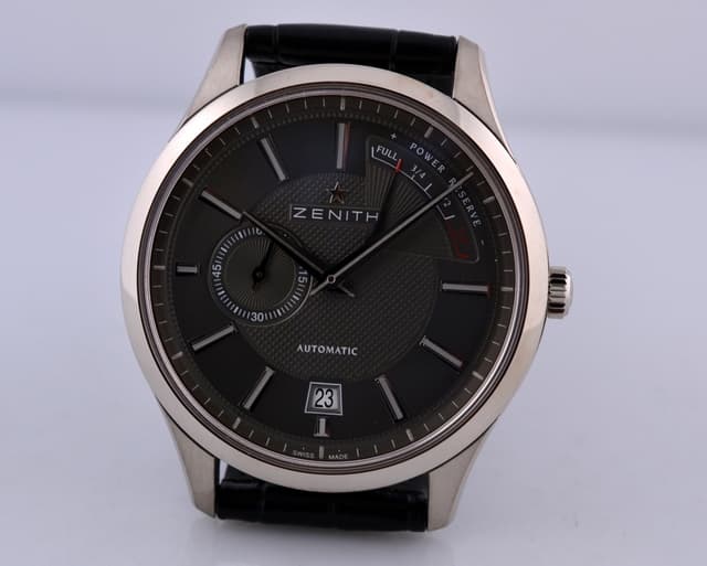 Zenith Captain Power Reserve
18K White Gold on Strap Grey Dial 40MM