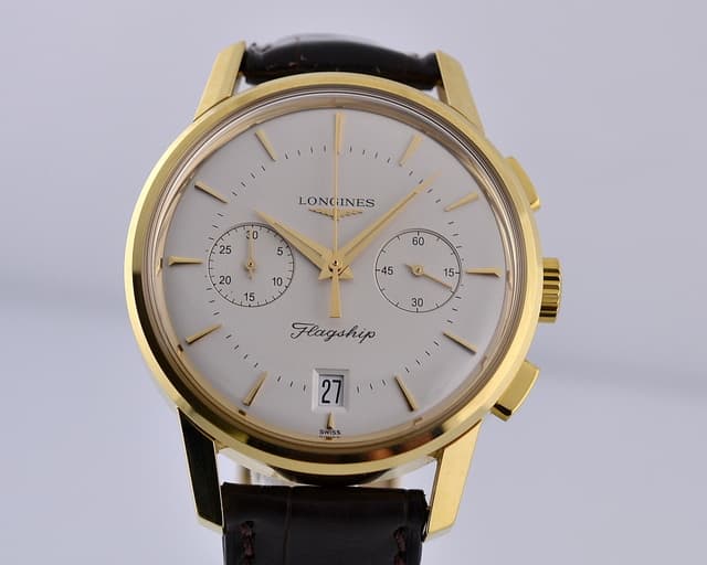 Longines Flagship Heritage Chronograph
18K Yellow Gold 37.8MM



