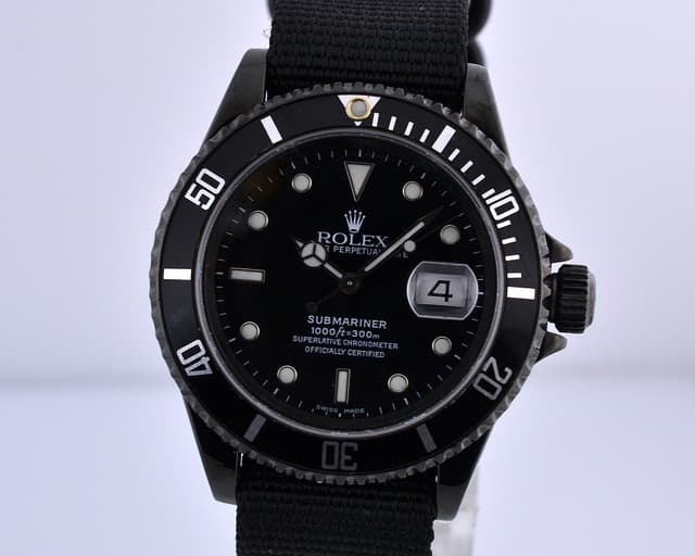 Rolex Submariner DLC Coated
 Black Dial Nato Strap K Series (2001)