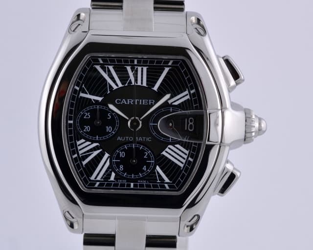 Cartier Roadster Chronograph XL Black Dial SS/SS 40MM