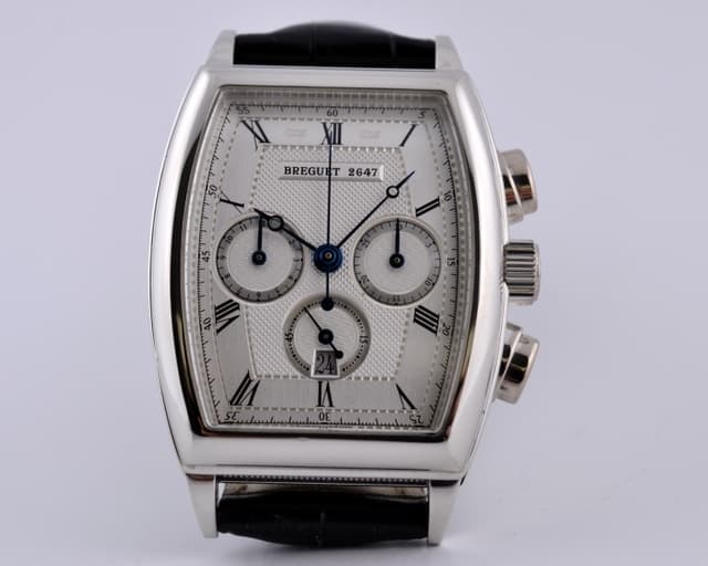 Breguet Heritage Chronograph Platinum Silver Guilloche Dial 32MM