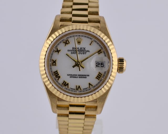 Rolex Datejust President Ladies 18K Yellow Gold White Roman W Series (1995)