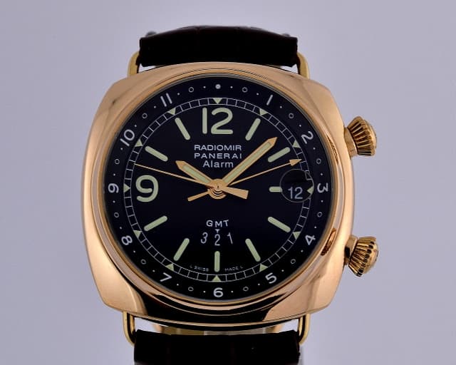 Panerai Radiomir GMT Alarm 18K Rose Gold Black Dial 42MM