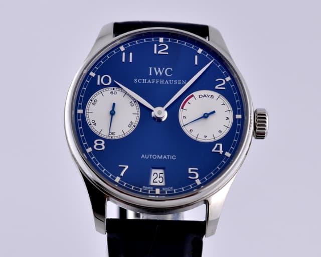 IWC Portuguese 7 Day Laureus Edition Limited Blue Dial SS 