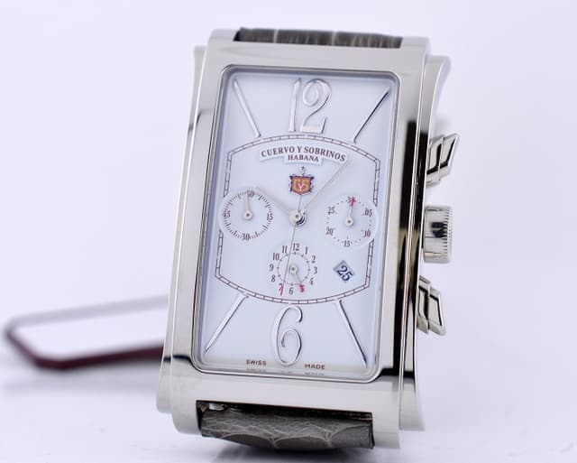 Cuervo y Sobrinos Prominente Cronografo Chronograph


