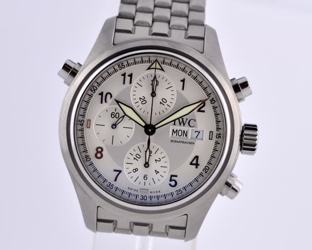 IWC Pilot Spitfire Split Second Silver Dial SS/SS 