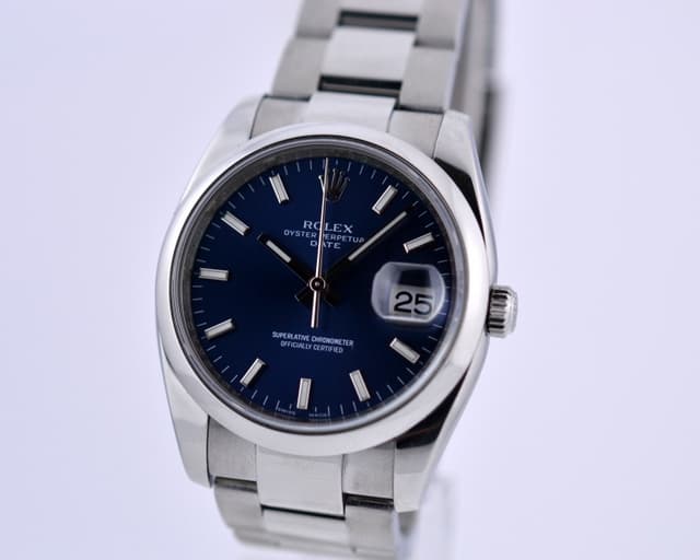 Rolex Oyster Perpetual Date Blue Dial SS