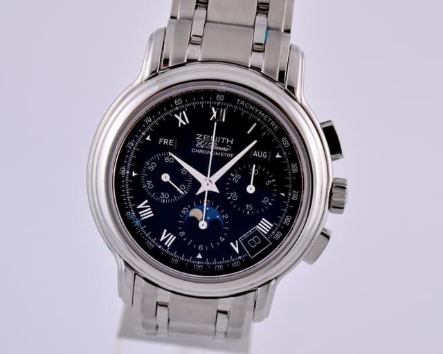 Zenith Chronomaster Moon Black SS German Calendar 
   