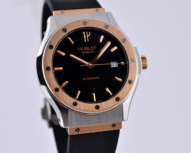 Hublot Automatic 18K RG / SS Black Dial