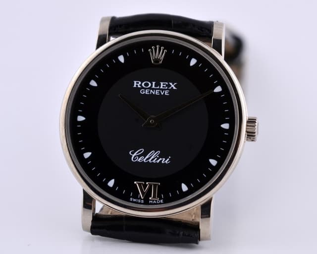 Rolex Cellini 18K WG Black Dial