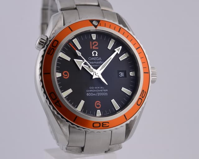Omega Seamaster Planet Ocean Co-Axial SS/SS Orange Bezel 