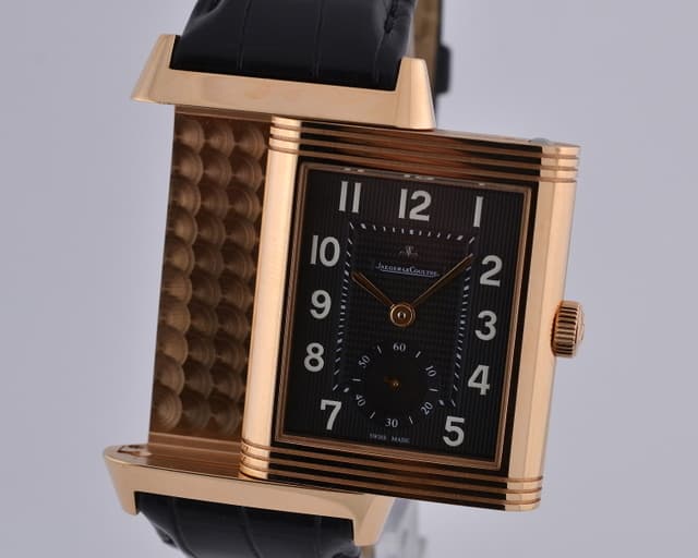 Jaeger LeCoultre Grande Reverso 976 18K Rose Gold Black Dial UNWORN