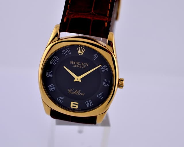 Rolex Cellini Danaos Black Dial 18K YG
  