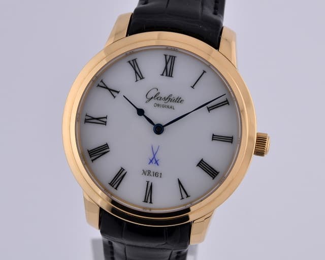 Glashutte Original Senator Meissen Porcelain Dial 18K RG