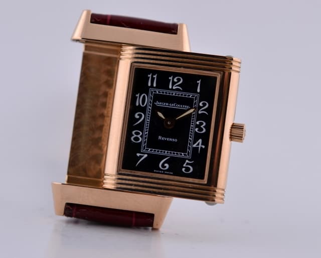 Jaeger LeCoultre Reverso Classique Black Dial Ladies 18K RG