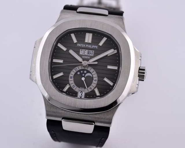 Patek Philippe Nautilus Annual Calendar Moon SS Grey Dial SS