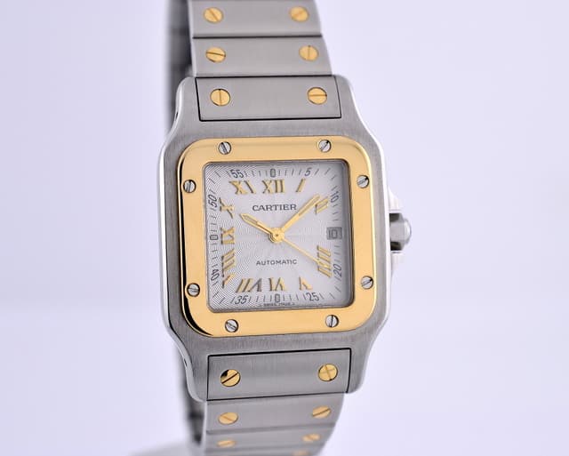 Cartier Santos Square  SS / 18K Automatic Silver Dial 