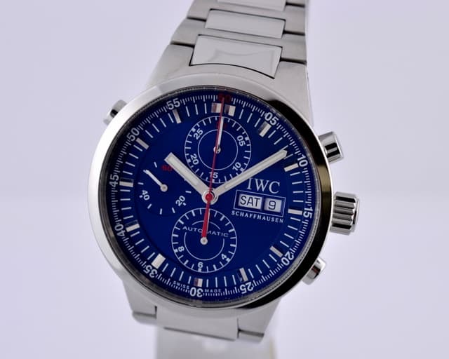 IWC GST Split Second Chronograph SS Blue Dial 