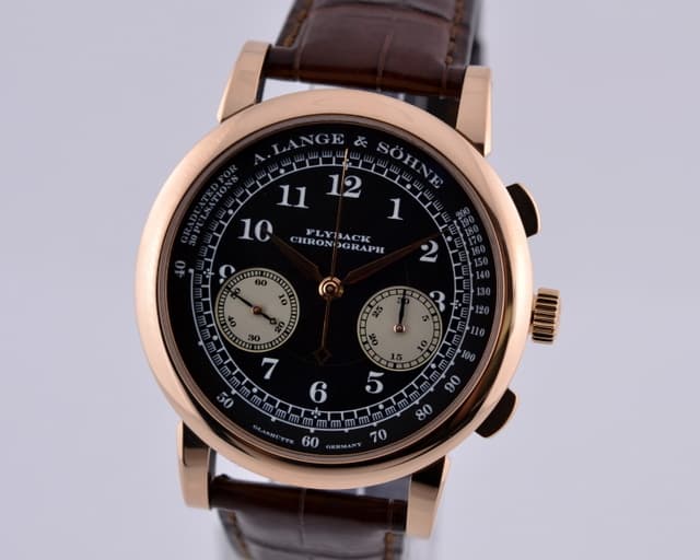 A. Lange and Sohne 1815 Chronograph 18K RG Black Dial