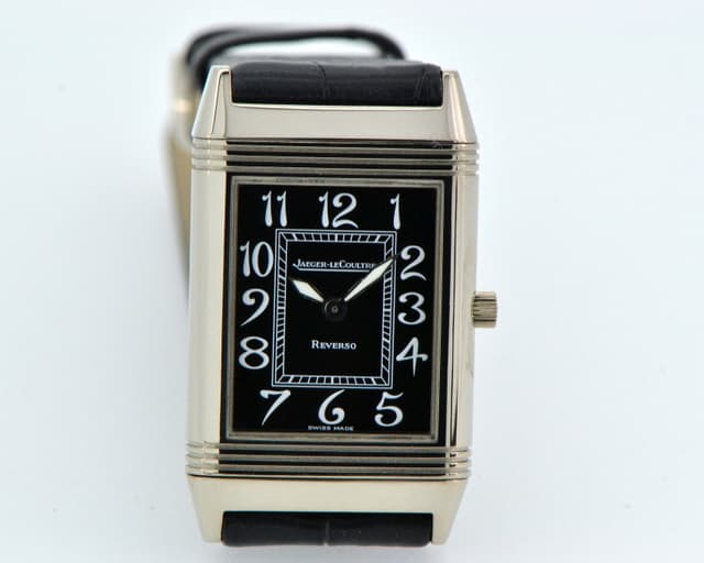 Jaeger LeCoultre Reverso Classique Black Arabic Dial 18K WG