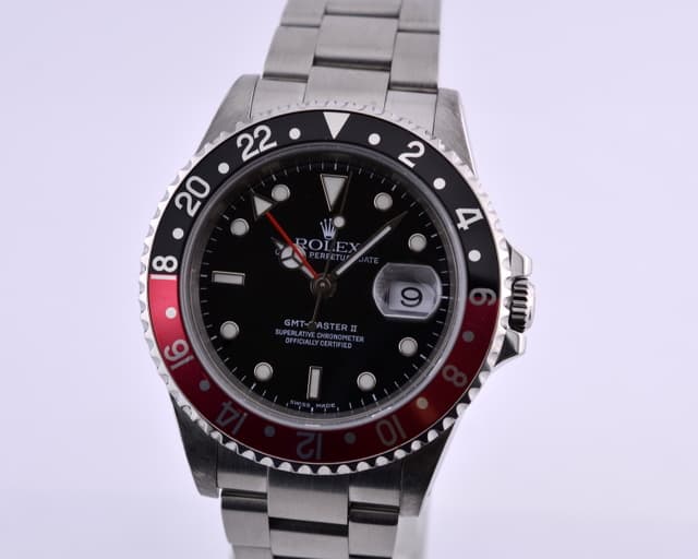Rolex GMT Master II SS Red / Black Coke Bezel