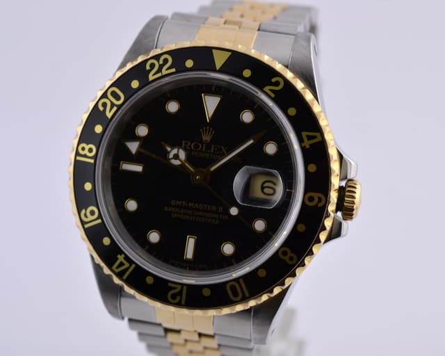 Rolex GMT Master II 18K / SS Black Dial
