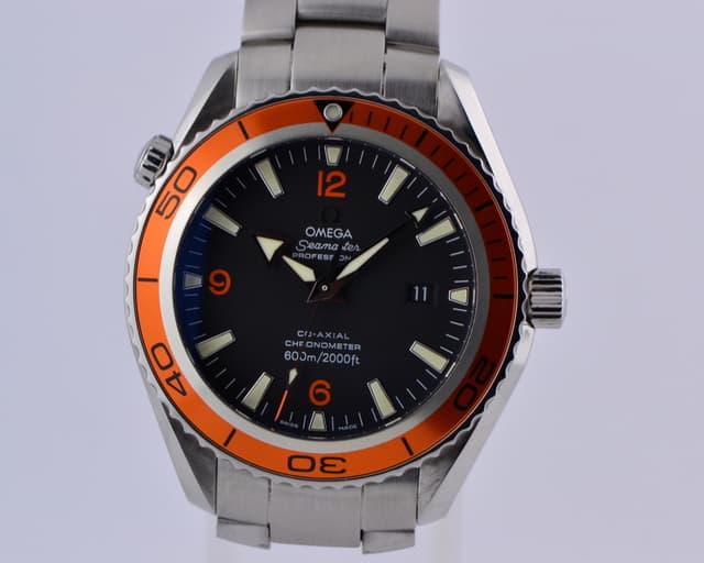 Omega Seamaster Planet Ocean Co-Axial SS/SS Orange Bezel 