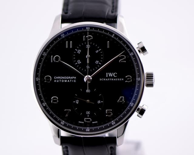 IWC Portuguese Chronograph SS Black Dial UWWORN 