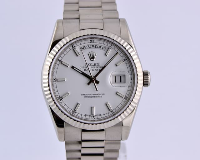 Rolex Day Date President White Stick 18K WG